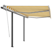 Automatska tenda na uvlačenje 3,5 x 2,5 m žuto-bijela