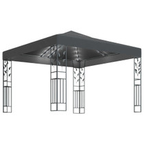 Sjenica s LED svjetlosnim trakama 3 x 3 m antracit