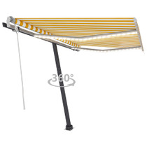 Tenda na ručno uvlačenje s LED svjetlima 350x250 cm žuto-bijela