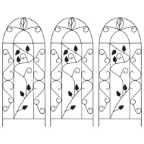 Stalci za biljke penjačice 3 kom crni 40 x 100 cm željezni Stalci za biljke penjačice 3 kom crni 40 x 100 cm željezni