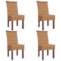 Blagovaonske stolice od prirodnog ratana 4 kom smeđe