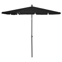 Vrtni suncobran sa šipkom 210 x 140 cm crni Vrtni suncobran sa šipkom 210 x 140 cm crni