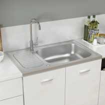 Kuhinjski sudoper srebrni 800x500x155 mm od nehrđajućeg čelika Kuhinjski sudoper srebrni 800x500x155 mm od nehrđajućeg čelika