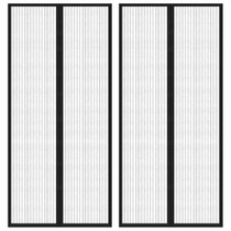 Zastori protiv insekata 2 kom s magnetima 210 x 90 cm crni