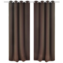 Zavjesa za Zamračivanje s Metalnim Prstenovima 2 kom 135x175 cm Smeđa