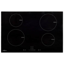 Indukcijska ploča za kuhanje 4 plamenika staklena 77 cm 7000 W