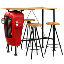 5-dijelni barski set od masivnog drva manga 120 x 60 x 107 cm