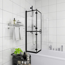 Sklopiva pregrada za tuš ESG 80 x 140 cm crna