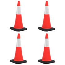 Reflektirajući prometni čunjevi s teškim bazama 4 kom 75 cm Reflektirajući prometni čunjevi s teškim bazama 4 kom 75 cm