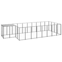 Kavez za pse crni 10,89 m² čelični