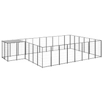 Kavez za pse crni 15,73 m² čelični