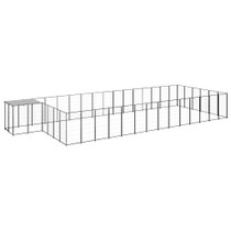 Kavez za pse crni 26,62 m² čelični