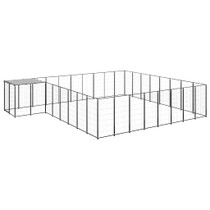 Kavez za pse crni 20,57 m² čelični