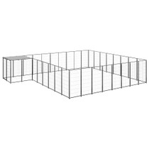 Kavez za pse crni 20,57 m² čelični