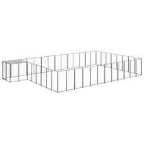 Kavez za pse crni 30,25 m² čelični