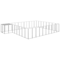 Kavez za pse srebrni 25,41 m² čelični
