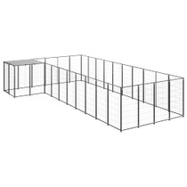 Kavez za pse crni 13,31 m² čelični
