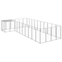 Kavez za pse srebrni 13,31 m² čelični Kavez za pse srebrni 13,31 m² čelični