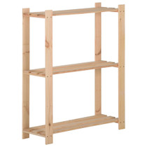 Stalak za pohranu s 3 razine 60 x 28,5 x 90 cm masivna borovina