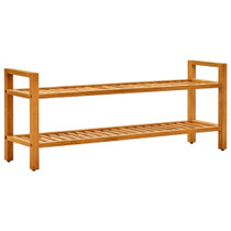 Stalak za cipele s 2 police 100x27x40 cm od masivne hrastovine