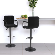 Barski stolci od tkanine 2 kom crni 334641 Barski stolci od tkanine 2 kom crni 334641