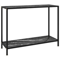 Konzolni stol crni 100 x 35 x 75 cm od kaljenog stakla 322838