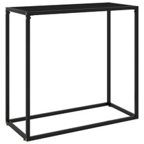 Konzolni stol crni 80 x 35 x 75 cm od kaljenog stakla 322808