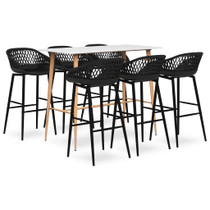 7-dijelni barski set bijelo-crni 3057445