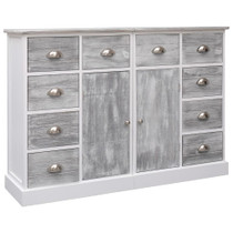 Komoda s 10 ladica siva 113 x 30 x 79 cm drvena 284173