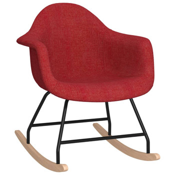 Stolica za ljuljanje od tkanine crvena boja vina 338112