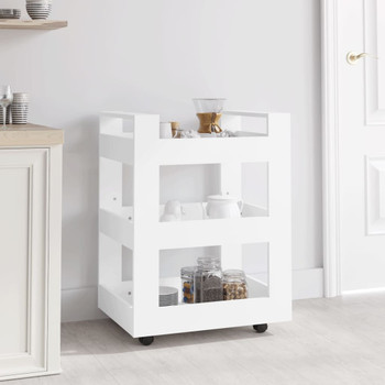 Kuhinjska kolica bijela 60 x 45 x 80 cm od konstruiranog drva 816816