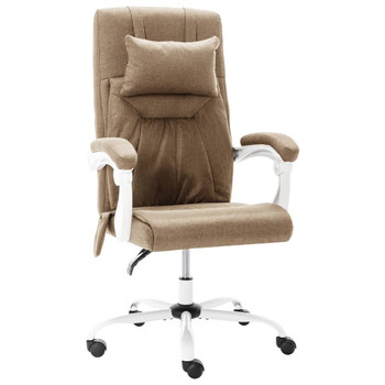 Masažna uredska stolica od tkanine smeđe-siva 20316