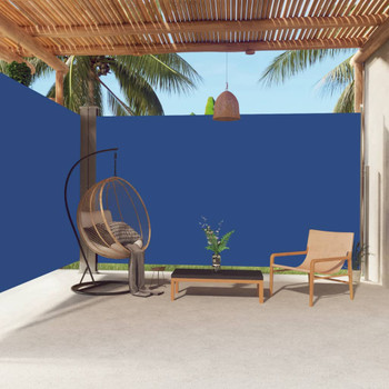 Uvlačiva bočna tenda plava 220 x 600 cm 318016