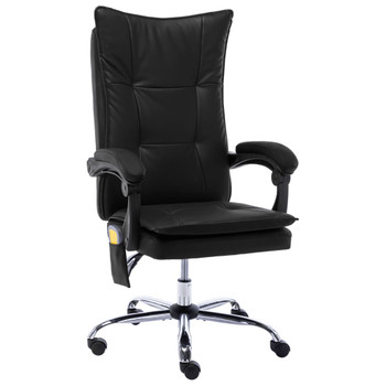 Masažna uredska stolica od umjetne kože crna 20356
