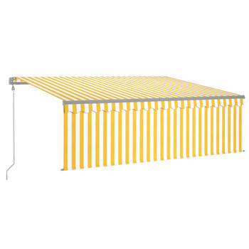 Automatska tenda na uvlačenje s roletom 4 x 3 m žuto-bijela 3069428