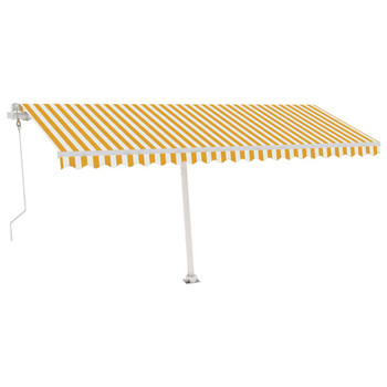 Automatska tenda sa senzorom LED 500 x 300 cm žuto-bijela 3069593