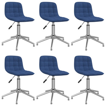 3086795 Swivel Dining Chairs 6 pcs Blue Fabric (334055x3) 3086795