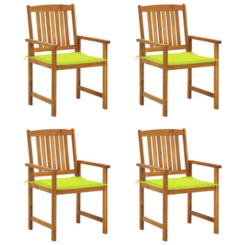 Vrtne stolice s jastucima 4 kom od masivnog drva bagrema 3061190