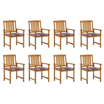 Vrtne stolice s jastucima 8 kom od masivnog drva bagrema 3078179