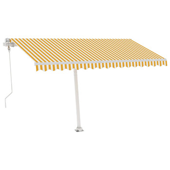 Samostojeća automatska tenda 400 x 300 cm žuto-bijela 3069548