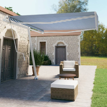 Samostojeća automatska tenda 400 x 350 cm plavo-bijela 3069626