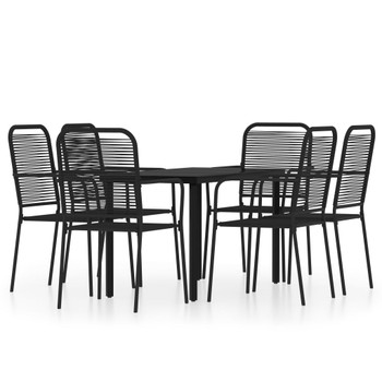 7-dijelni vrtni blagovaonski set crni 3099140