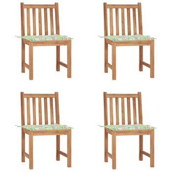Vrtne stolice s jastucima 4 kom od masivne tikovine 3073100