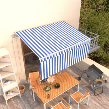 Automatska tenda na uvlačenje s roletom 3 x 2,5 m plavo-bijela 3069266