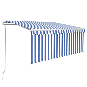Automatska tenda na uvlačenje s roletom 3 x 2,5 m plavo-bijela 3069266