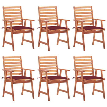 Vrtne blagovaonske stolice s jastucima 6 kom od bagremovog drva 3078356