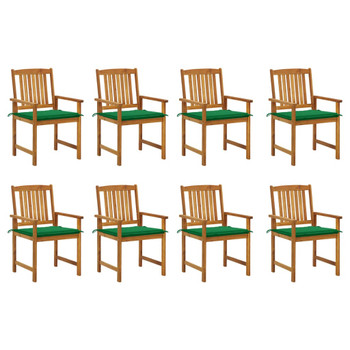 Vrtne stolice s jastucima 8 kom od masivnog drva bagrema 3078171
