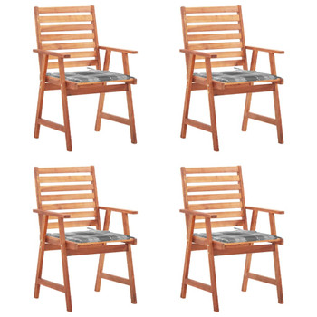 Vrtne blagovaonske stolice s jastucima 4 kom od bagremovog drva 3078334