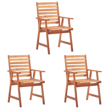 Vrtne blagovaonske stolice s jastucima 3 kom od bagremovog drva 3064351
