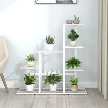 Stalak za cvijeće 94,5 x 25 x 88 cm bijeli metalni 336113